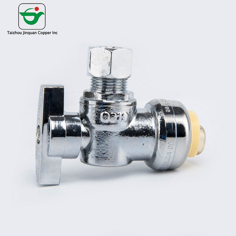 Double Outlet Brass Angle Valve Chrome Plated For Water Sink